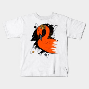 Orangrey Swan Among The Stars Kids T-Shirt